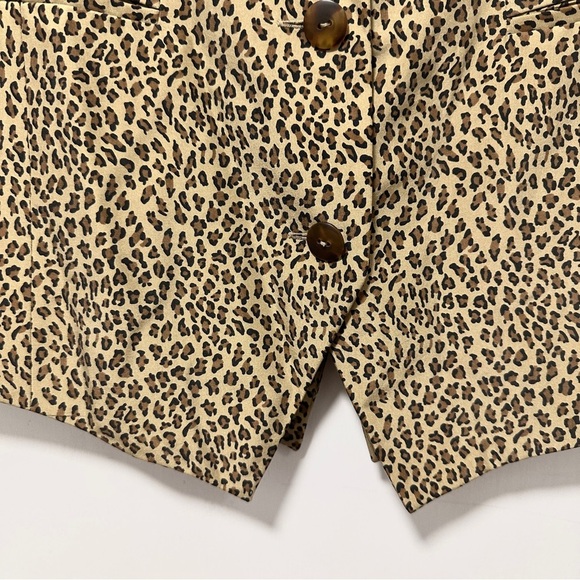 Vintage Glory Anne Pinkerton Cheetah Print Silk Beige Vest Women’s Size Large - Picture 7 of 16